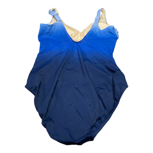 Miraclesuit x Talbots FIRM HOLD blue One Piece Size 10 Blue Ombre Tummy Control - Picture 4 of 6
